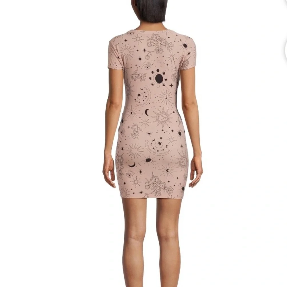 No Boundaries Pink Ruched Asymmetrical Mini Dress - Picture 4 of 6